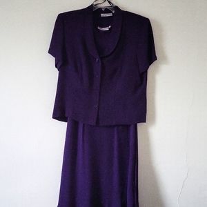 Dress Barn 2 Piece Dress with Jacket Purple Size 16